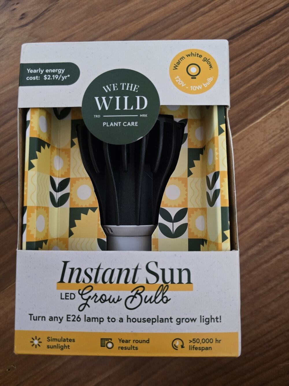 We The Wild Instant Sun Houseplant Full Spectrum Grow Light Bulb 10W 3000K